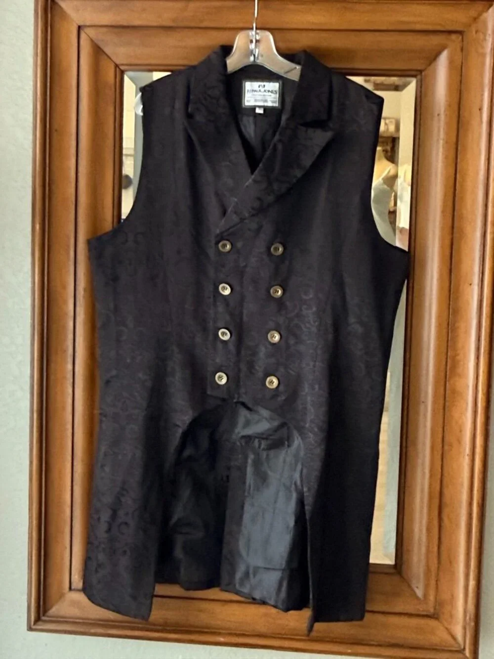 PJ Paul Jones French Gothic Steampunk Double Breasted Brocade WaistCoat w/ tails
